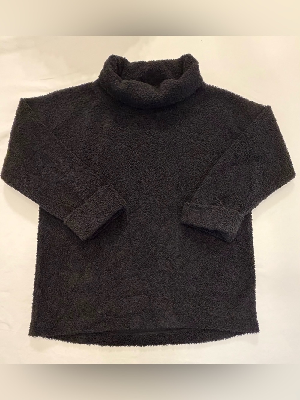 LOFT Black Sherpa Teddy Turtleneck Pullover Size Large